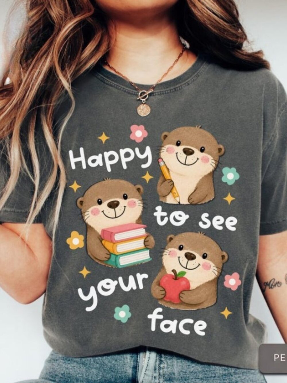 Happy to See Your Face Teacher Otter Shirt, Cute Otter Teacher Tee